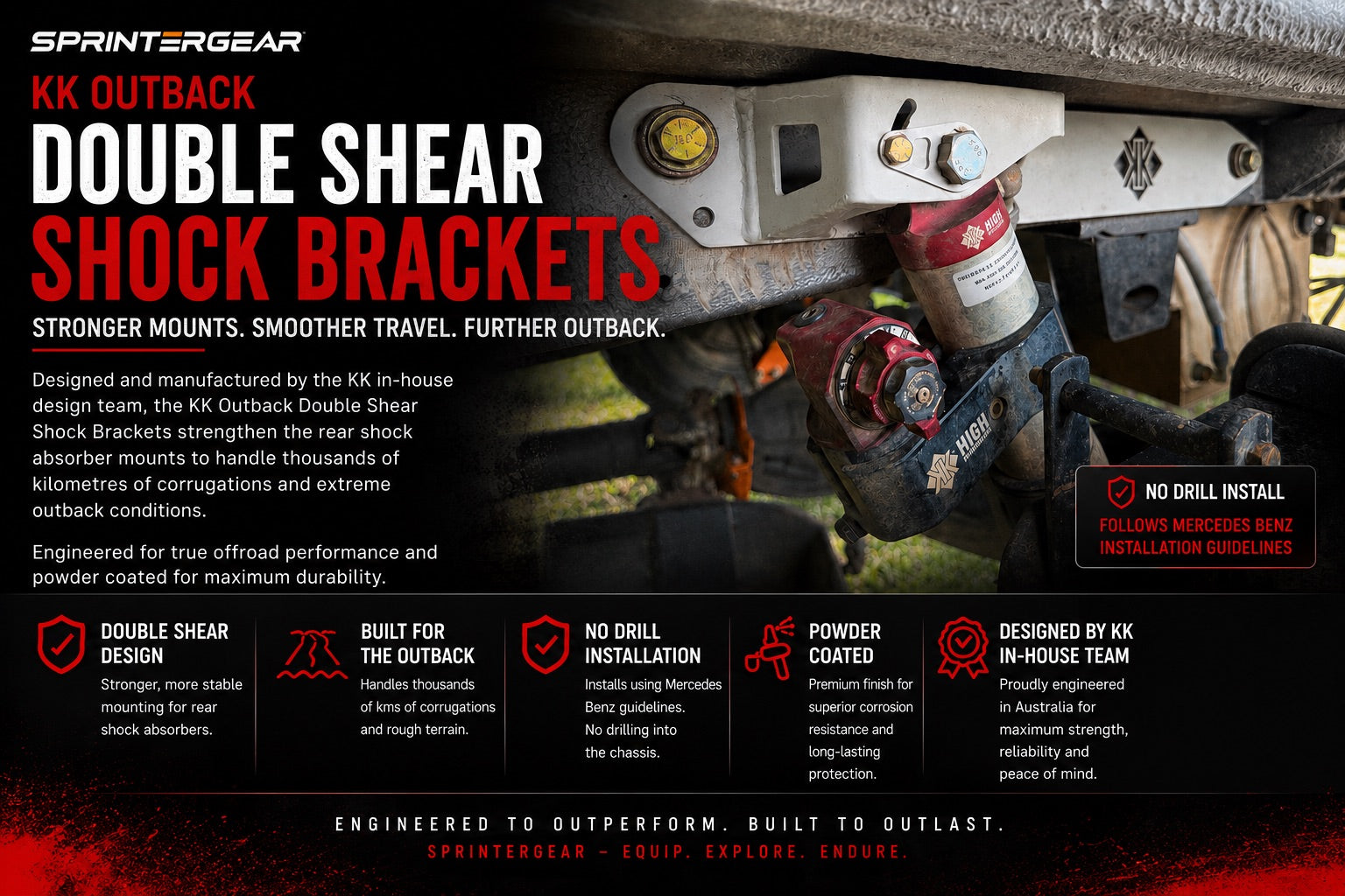 KK - Outback Double Shear Brackets for rear Shock Absorbers